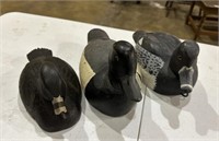 Three Hand Carved Ducks