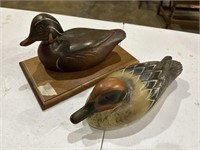 Two Wood Carved Ducks