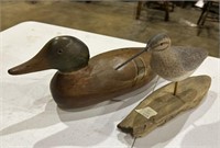 Two Hand Carved Birds
