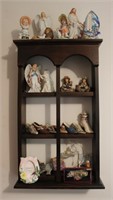 Small Solid Wood Display Shelf w/ Figurines