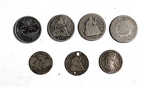 Assorted Early Seated Dimes, Half-Dimes