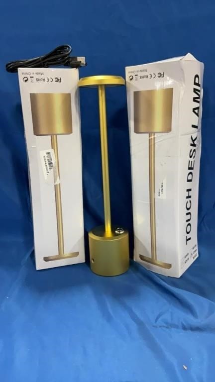 1 LOT OF (2) TOUCH DESK LAMPS (GOLD) **CONDITION
