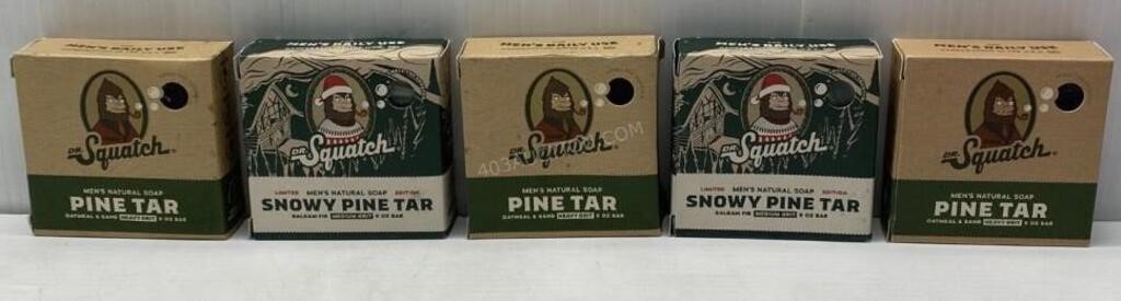 Lot of 5 Men's Dr. Squatch Soap Bars - NEW