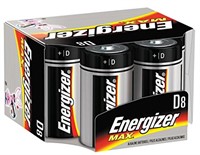 Energizer Max E95fp-8 D Alkaline Batteries 8 Pack