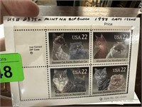 2375A MINT NH STAMP BLOCK ZIP 1988 CATS