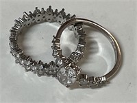 SILVERPLATED FASHION RINGS AND CZ SIZE 6