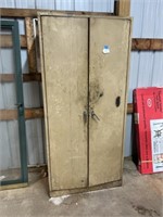 Metal 2-Door Cabinet & Contents