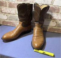BROWN JUSTIN BOOTS, SIZE 10D