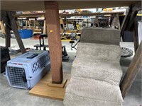 Small Pet carrier and steps and scratching post