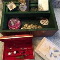 Jewelry Boxes & Jewelry & Asst Trinkets