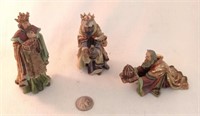 (3) Wise Men or Kings Nativity Scene Figurines