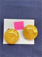 Yellow vintage clip earrings