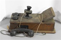 Lot #948 - Vintage Kellogg Wooden wall telephone