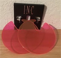 NWT INC PINK LUCITE HOOP EARRINGS  $29