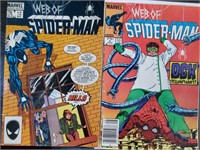 Web of Spiderman #15 1985 & #12 1986