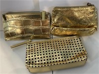 Lot of Gold Makeup Bags