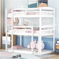 Merax Triple Bunk Bed with Ladders  Twin/Twin/Twin