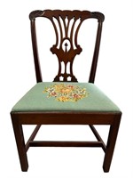 Beautiful Chippendale style needlepoint side chair