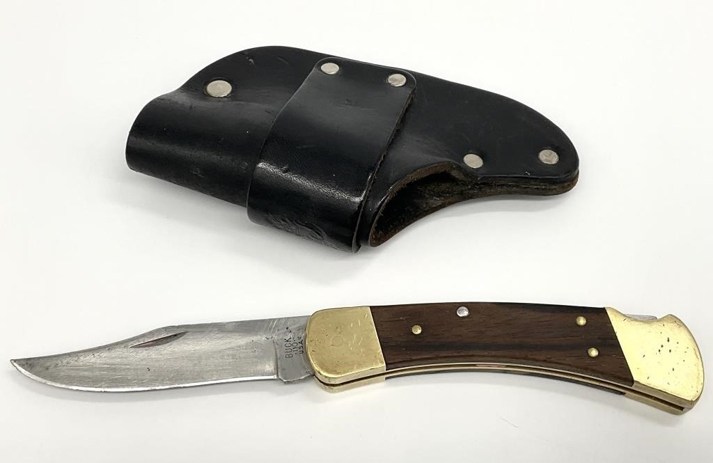 Vintage Buck Knife With Leather Holder