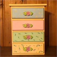 Childs Painted Wood 4 Drawer Storage Chest