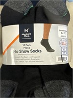 MM 10 pack no show mens socks 6-12