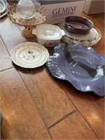 Decorative plates, Pyrex etc