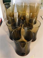 8 Anchor Hocking Linden Mocha glasses: 5 lowball