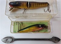 3 Fishing Lures incl Vintage A&W Creek Chub