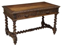 FRENCH LOUIS XIV STYLE CARVED WRITING DESK, 19TH C