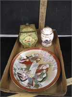 Salsuma Plate Vintage tin- Japan jar