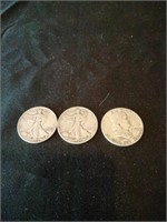 3 silver half Dollars