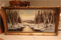 large framed oil painting, signed 'David'