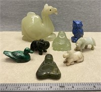 Gem Stone Figurines Buddha,Horse,Owl,Elephant