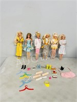 6 Barbie Dolls w/ extras