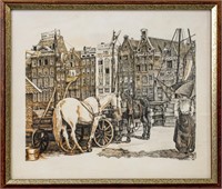 Signed Illegibly Amsterdam Offset Lithograph