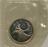 Canadian Silver Coin-1965-$.25-Mint P.L-Silver