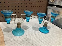 Antique turquoise candle sticks