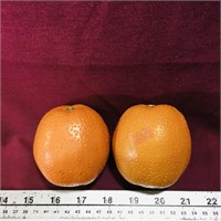 Pair Of Decorative Ceramic Oranges (Vintage)