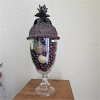 2ft Tall Pineapple Motif Apothecary Glass Jar