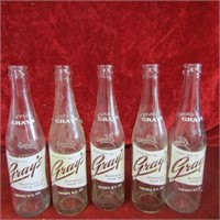 (5)Grays soda bottles Janesville, WI.