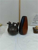 Ram pitcher,and wood vase