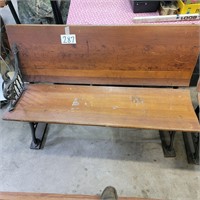 Old Bench with Cast Iron Base
