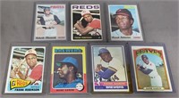 7 Vintage Baseball Cards, Aaron, Clemente, Frank
