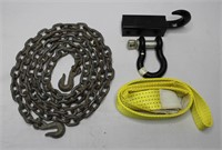 Binder Chain, Clevis, Hitch Receiver, & Tow Strap