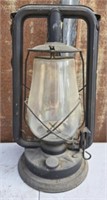 Vintage metal and glass oil lamp