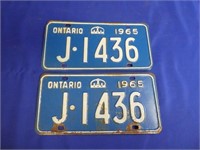 1965 Ontario License Plates
