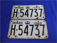 1960 Ontario License Plates