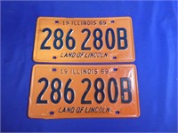 1969 Land Of Lincoln License Plates
