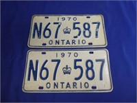 1970 Ontario License Plates