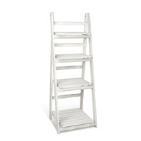 Babion 4 Tier Ladder Bookshelf, White Ladder Shelf
